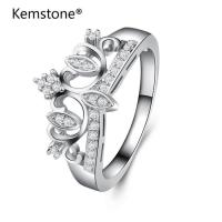 ราคา Kemstone แฟชั่นสีเงินความงามมงกุฎคริสตัลแหวนสำหรับผู้หญิงเครื่องประดับขายส่ง (343473930)