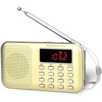 ราคา Retekess PR11 AM FM Radio Portable Digital Radio MP3 Music Player Speaker with Flashlight Support TF Card AUX Input USB Disk Red Gold (19406500603)