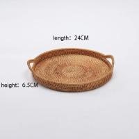 ราคา ตะกร้าหวายใส่ผลไม้ทำจากหวายแท้ถาดใส่ขนมปังขนมขบเคี้ยวตะกร้าใส่ของกระจุกกระจิกสำหรับห้องนั่งเล่น (21170981051)