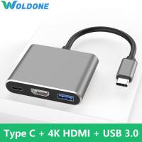 ราคา Woldone ประเภท C อะแดปเตอร์ USB C 4K สาย HDMI PD ได้เร็วขึ้นชาร์จ USB USB 3 0สำหรับเอซุสเอเซอร์ HP Macbook Pro 13 15 16นิ้วเรตินา Air 2020 (8165710507)