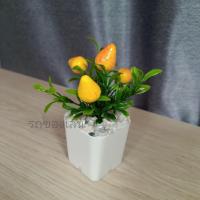 ราคา ต้นไม้ผลไม้มงคล ต้นไม้ปลอม 39 บาท 3 ต้น 100 บาท เสริมโต๊ะทำงาน ต้นส้ม ต้นแอปเปิ้ล ต้นทับทิม (14921298014)