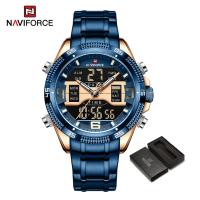 ราคา NAVIFORCE Digital Watch for Men Sports Stainless Steel Analog Quartz Waterproof Watches Fashion Business Chronograph Military Multifunctional Wristwatch (20576318040)