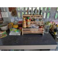 ราคา ชั้นวางขวด ชั้นวางขวดน้ำปลา ชั้นวางขวดน้ำปลาดพร้อมที่เสียบมีด ที่เสียบมีด ไม้สัก ไม้สักแท้ (7184388760)