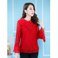 ราคา เสื้อลูกไม้แขนยาว เสื้อแขนระบาย เสื้อลูกไม้ออกงาน เสื้อลูกไม้สุภาพ เสื้อสาวอวบรุ่น991 (6354584749)