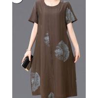 ราคา ใหม่แม่ชุดฤดูร้อนผ้าฝ้ายผ้าไหมชุดขนาดใหญ่บางวัยกลางคนผู้หญิงกลางยาวผ้าฝ้ายผ้าไหมกระโปรงสั้น ชุดสีแดง (16269829448)