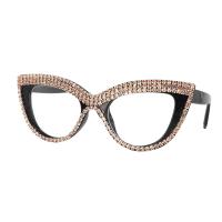 ราคา แว่นตาอ่านหนังสือป้องกันดวงตาสีฟ้าสำหรับผู้หญิงแว่นตาผู้สูงอายุพลอยเทียมทรงตาแมวสำหรับผู้หญิง (21067643530)