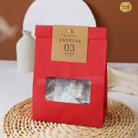 ราคา ถุงขนม ถุงขนมกระดาษ ถุงกระดาษ ถุงคุกกี้ ถุงใสขนม ถุงกระดาษคราฟท์หน้าต่างใส ขยายก้นได้ แพ็ค 10 ใบ (19828100807)