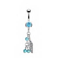 ราคา ต่างหูเจาะสะดือรูปผีเสื้อสีฟ้า1ชิ้นจิวใส่หูที่ประดับสะดือแบบเจาะเจาะสะดือห่วงเจาะสะดือรูปผีเสื้อ (17470490954)