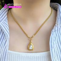 ราคา CJ สร้อยคอลายเปียแต่งหัว สแตนเลสทองเลเซอร์ ไม่ลอกไม่ดำ (21233824477)
