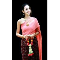 ราคา สไบผ้าด้านนุ่ม สไบผ้าจอร์เจีย สไบชุดไทยสไบสำเร็จรูป กว้าง13ยาว3ม (21175685826)