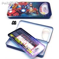 ราคา ชุดเซ็ตกล่องดินสอเหล็ก พร้อมเครื่องเขียน การ์ตูนลายลิขสิทธิ์ Stationary pencil box set Licensed Cartoon (20214818068)