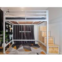 ราคา เตียง2ชั้น ข้างล่างโล่ง บันไดลิ้นชัก ทำจากเหล็กกล่องขนาด 2x2 นิ้ว ลิ้นชักโครงเหล็กและไม้ยางพารา สวย ทน แข็งแรง (20383282337)