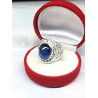 ราคา แหวนเงินผู้ชายสีน้ำเงินล้อมเพชร (16436716690)