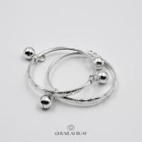 ราคา กำไลข้อเท้าเด็กทารก เงินแท้ หนัก 3 สลึง กำไลข้อเท้าเด็ก 2 เดือนขึ้นไป ลายข้าวหลาม (20803521791)