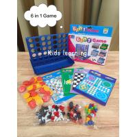 ราคา Kids learning 6in1 Game เกมส์connect 4 เกมส์กระดานงู เกมส์หมากฮอส เกมส์หมากรุก (21233797403)