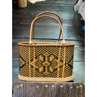 ราคา ตะกร้า กระเป๋าหวาย ยกดอกลายไทย หูพับได้ ทรงสวย งานปราณีต (20922700862)