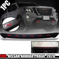 ราคา คิ้วฝากระโปรงหน้า คิ้วฝาหน้า รุ่น นิสสัน นาวาร่า NISSAN NAVARA PRO 4X ปี 2021 2022 สีดำเงา โลโก้ NAVARA สีแดง 1 ชิ้น (9672176358)