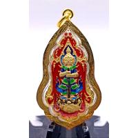 ราคา P752 ท้าวเวสสุวรรณ เท้าเวสสุวรรณ หลวงพ่อพัฒน์ รุ่นคลังสมบัติ ปี 2562 จี้เท้าเวสสุวรรณ วัดห้วยด้วน เนื้อทอง ลงยา สีแดง กรอบทองคำ ไมครอน (16703267719)