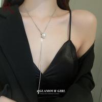 ราคา Frascati สร้อยสร้อยคอจี้ส่วนบุคคลประดับมุกรูปสามเหลี่ยมแบบเรียบง่ายสร้อยคอแบบพู่ห้อยแบบดึงออกเครื่องประดับเกรดสูง (18917490688)