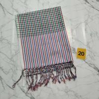 ราคา ผ้าพันคอทอมือ ผ้าพันคอผู้ชาย ผ้าพันคอฝ้ายทอมือ ผ้าพันคอลายสก๊อต งานครูสลาหน้าแคบ ขนาดผ้ากว้าง 20 ซม ยาว 200 ซม (17639780038)