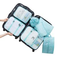 ราคา พร้อมส่ง 7ชิ้น Set Travel ออแกไนเซอร์ กระเป๋าเก็บของ กระเป๋าจัดระเบียบ สำหรับกระเป๋าเดินทาง กระเป๋าชุด (19899970027)