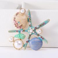 ราคา แฟชั่นโลหะหยดน้ำมัน Rhinestone เทียมมุกปลาดาวเชลล์เข็มกลัดหญิงน่ารักยอดนิยมขาเข็มกลัดอุปกรณ์เสริม (15691445141)
