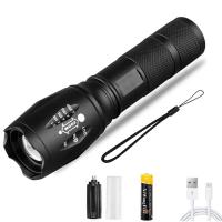 ราคา ไฟฉาย T6กลางแจ้งที่ชาร์จ USB เรืองแสง LED ไฟฉายฉุกเฉินกลางแจ้งพร้อมซูมและไฟฉายแสงสว่างจ้าแบบยืดหดได้ (21280295544)