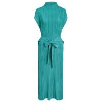 ราคา 6182 One Size 45 75kg Autumn WomenS Clothing Pleated Slim Round Neck Mid Length Sleeveless Versatile A Line Dress (20711418864)