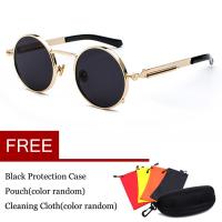 ราคา 2018 VINTAGE Polarized แว่นกันแดดทรงกลมสไตล์สตีมพังค์แว่นตาแฟชั่นกลางแจ้ง Sea แว่นตา (10067708682)