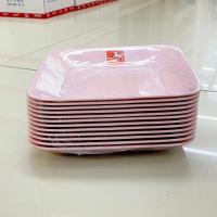 ราคา 12ใบ จานสี่เหลี่ยม ขนาด 7 5นิ้ว จานข้าว จานข้าวมันไก่ จานส้มตำ จานพลาสติก ABS ตราม้าทอง Golden Horse Plastic ABS Plate pack of 12 pcs (17179252420)
