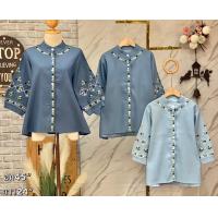 ราคา เสื้อยีนส์ คอจีน ปักสวย อก45ยาว24นิ้ว สั่งสีและลายในแชท ปลีกและส่ง (21139856785)