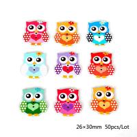 ราคา 50ชิ้น ถุงนกฮูก แมว หอยทาก ผีเสื้อ หมีรูปสัตว์2หลุมกระดุมไม้ DIY จักรเย็บผ้าสมุดเด็กหัตถกรรมเสื้อผ้าอุปกรณ์เสริม (14616370116)