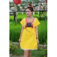 ราคา ชุดเดรสพื้นเมือง เดรสผ้าฝ้าย ชุดดอย ชุดดอยทรงเกาหลีสีพื้น (5973398083)