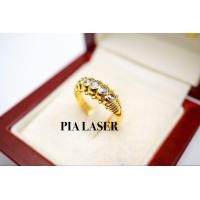 ราคา แหวนทองสุโขทัยเพชรซีกเม็ดละ 20 ตังจำนวน 5 เม็ด เหลี่ยมสวยเล่นไฟ พร้อมใบรับรองสินค้า เคลือบทองคำแท้100 LAN25 (13767597399)