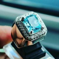 ราคา แหวนแต่งงานทะเลสีฟ้าเพทายธรรมชาติที่ทันสมัยและประณีต (4899632016)