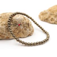 ราคา แร่เฮมาไทต์ สีไพไรต์ Hematite Pyrite 4 มิล หินเรียกทรัพย์ เพชรหน้าทอง หินมงคล หินสี หินนำโชค กำไลหินมงคล กำไลหิน แร่ไพไรต์ แร่เหล็กไพไรต์ (12498327976)