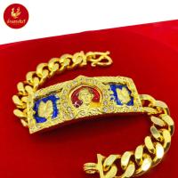 ราคา KINNAREE เลสข้อมือหลวงพ่อรวย ชุบเศษทองเยาวราช เหมือนแท้ 100 งานเคลือบแก้ว สร้อยทอง ทองโคลนนิ่ง ทองชุบ ทองปลอม ทองเคลือบแก้ว (15791399766)