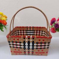 ราคา กระเช้าสานเส้นพลาสติก ตะกร้าสานเส้นพลาสติก ตระกร้าสานเส้นพลาสติก ที่จับโครงลวด หลายขนาด วัดจากขอบปากตะกร้า (19462467304)