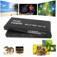 ราคา Full HD 1080P 1 4V HDMI 1X4 HDMI Splitter 1 In 4 Out HDMI Video Audio Converter Support 4kx2k 3DCEC For HDTV With Power Adapter (343148012)