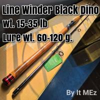 ราคา ของแท้ ราคาถูก คันหน้าดิน หมาป่ากราไฟท์ Line Winder Black Dino Line wt 15 35 lb Lure wt 60 120 G Spinning (21342615910)