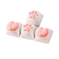 ราคา 4PCS Keycaps PC And Silicone Paw Artisan Cat Paws Pad Keyboard KeyCaps For Switches Personality Soft Feel Cat Keycap (19398707176)