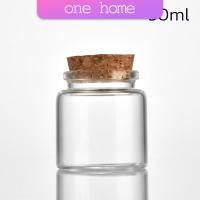 ราคา One Home ขวดแก้ว มีฝาไม้ขวดแก้ว 50ml 60ml Glass bottle (20766642138)