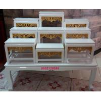 ราคา โต๊ะหมู่บูชาหมู่ 9 หน้า 6 สีขาวกระจังทองลายเทพพนมปิดทอง หน้าโต๊ะยาว 1 เมตร คุณภาพดี (677080006)