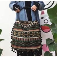 ราคา ใหม่วินเทจโบฮีเมียนขอบกระเป๋าสะพายผู้หญิงพู่ Boho ฮิปปี้ยิปซีฝอยกระเป๋าถือสตรีเปิดกระเป๋ากระเป๋า (16601976396)