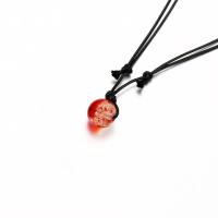 ราคา สร้อยคอหินสีฟ้าเรืองแสงดีไซน์ MODE Korea เชือกสีดำลูกปัดใสเรียบง่าย (18666770414)