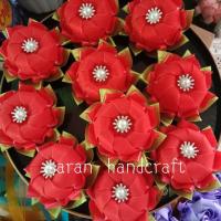 ราคา ริบบิ้น เหรียญโปรยทาน ดอกไม้จากริบบิ้นกากเพชร ดอกไม้ปลอม ดอกไม้เสียบไม้กฐิน ดอกเปล่า 20 ดอก (16910686551)