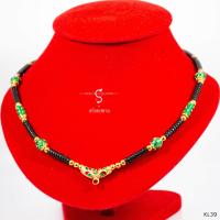 ราคา KL39 สร้อยห้อยพระ ลายทองลงยา เม็ดลายสีเขียวเหนี่ยวทรัพย์ คั่นกะลาดำ เม็ดทองเลเซอร์ เลือกความยาวได้ l สร้อยพระ ห้อยพระ พระ กะลา สร้อย เชือกร่ม (1034622821)