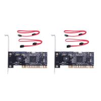 ราคา 2 set 4 Ports PCI SATA Raid Controller Internal Expansion Card with Two Sata Cables (16535093251)
