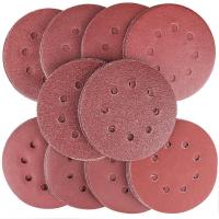 ราคา 80PCS Sanding Discs Pads 40 60 80 100 120 150 180 240 320 400 Grits 8 Holes Sandpaper Assorted for Random Orbital Sander (13271920674)