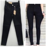 ราคา กางเกงยีนส์ขายาวสีดำสนิท ผ้ายืดเอวสูง ผ้านิ่มใส่สบาย ป้าย Jean house หน้าเรียบใส่เที่ยวใส่ทำงานได้ (4612156321)